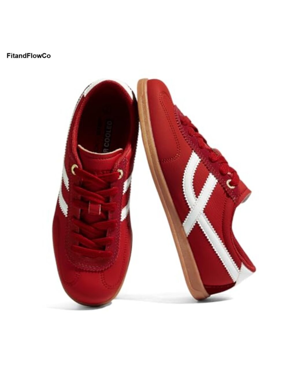 Classic Retro Gum Sole Walking Sneakers Suede Faux Leather Lace-Up